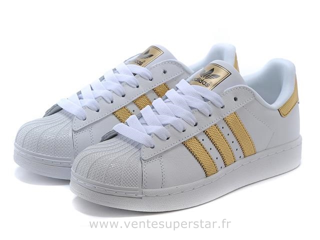 adidas superstar blanc et or